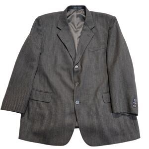 Vtg Joseph & Feiss Glen Check Blazer Sports Coat 100% Pure New Wool Men's 46R